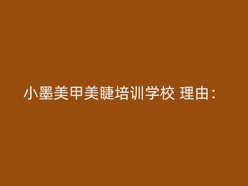 小墨美甲美睫培训学校 理由：