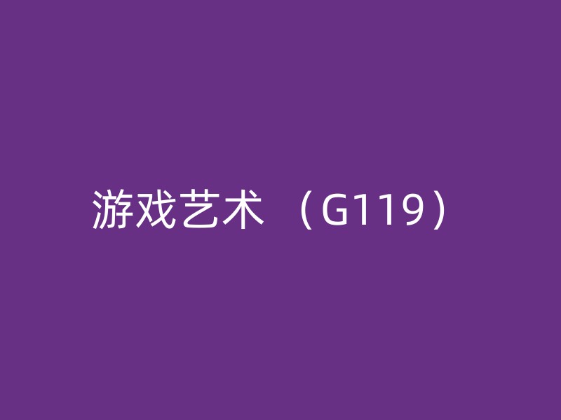 游戏艺术 （G119）