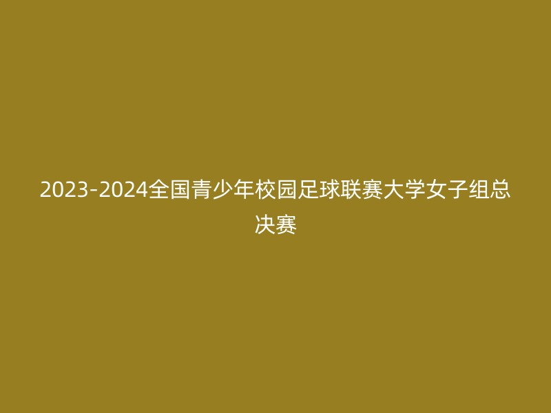 2023-2024全国青少年校园足球联赛大学女子组总决赛