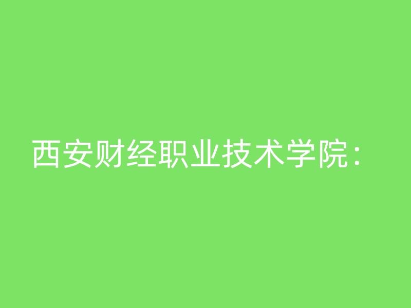 西安财经职业技术学院：