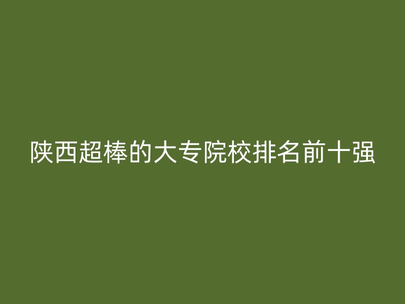 陕西超棒的大专院校排名前十强