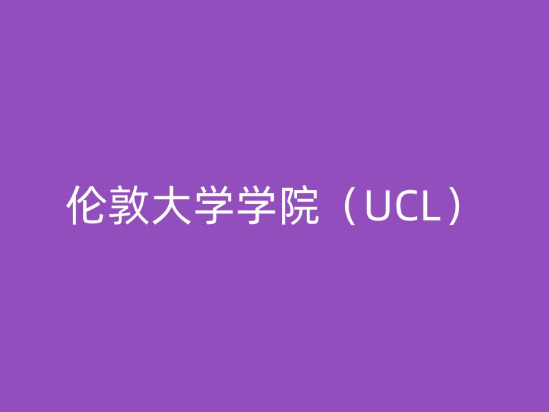 伦敦大学学院（UCL）