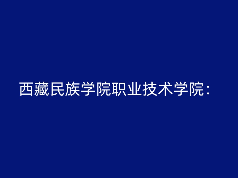 西藏民族学院职业技术学院：