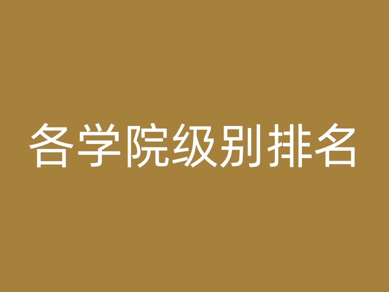 各学院级别排名