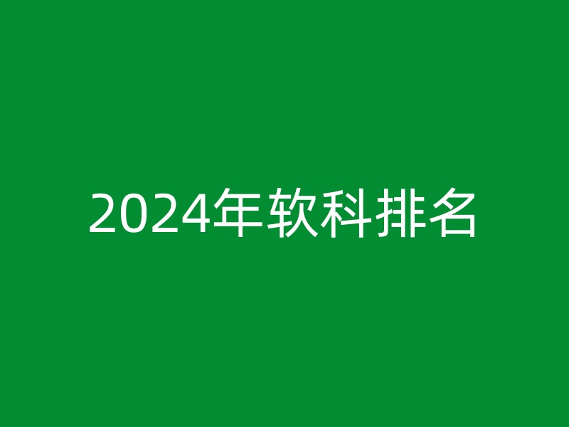 2024年软科排名