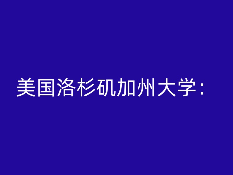 美国洛杉矶加州大学：