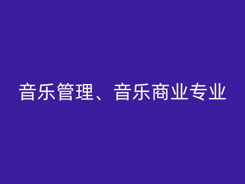 音乐管理、音乐商业专业