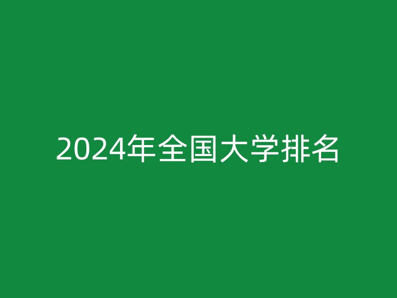 2024年全国大学排名