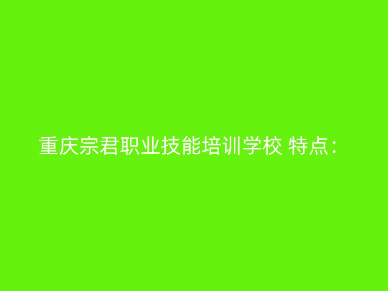 重庆宗君职业技能培训学校 特点：