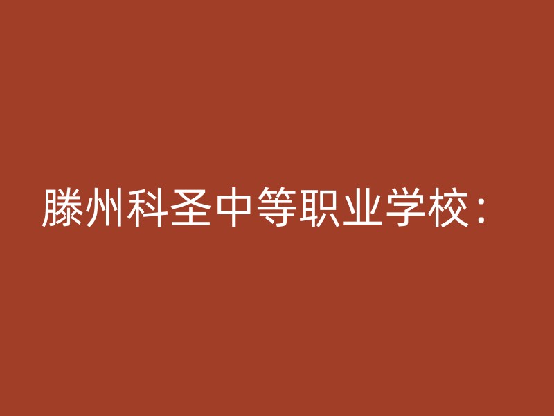 滕州科圣中等职业学校：