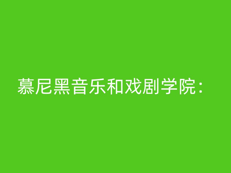 慕尼黑音乐和戏剧学院：