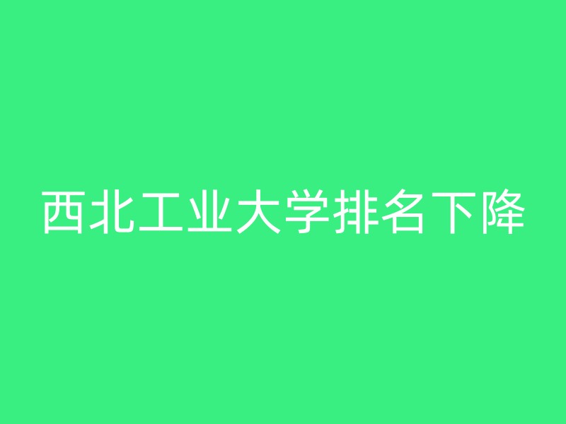 西北工业大学排名下降