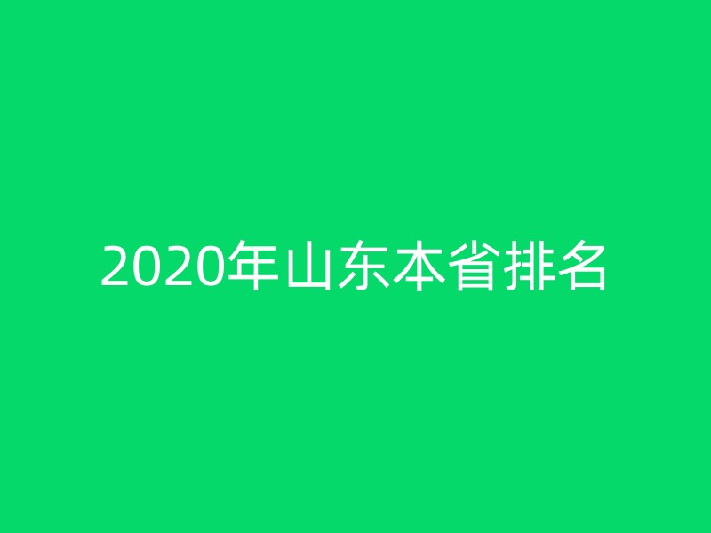 2020年山东本省排名