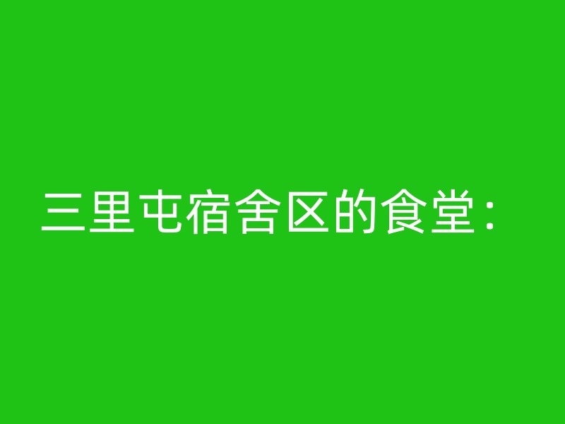 三里屯宿舍区的食堂：