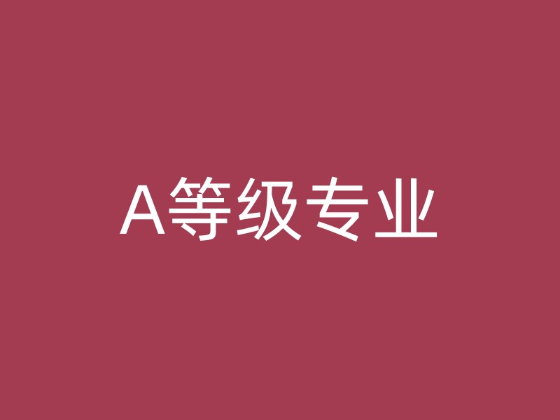 A等级专业