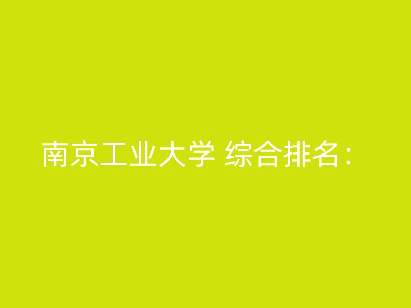 南京工业大学 综合排名：