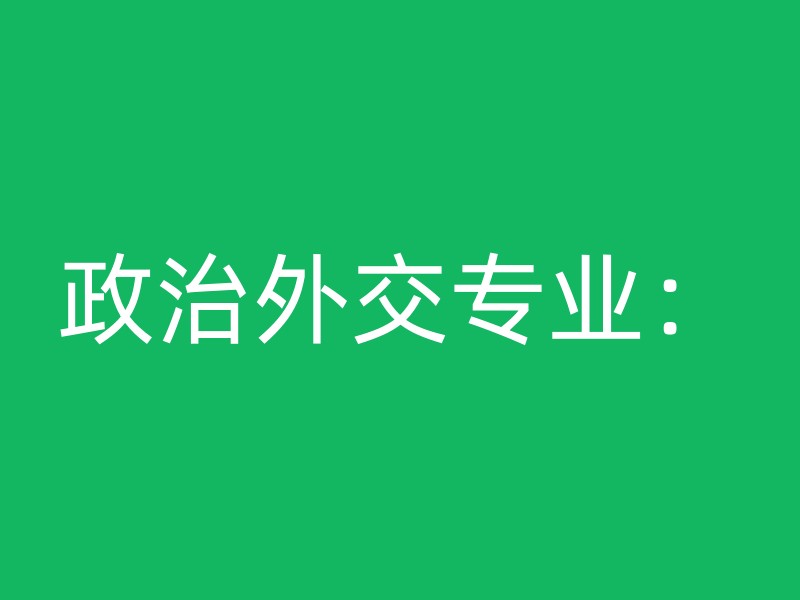 政治外交专业：