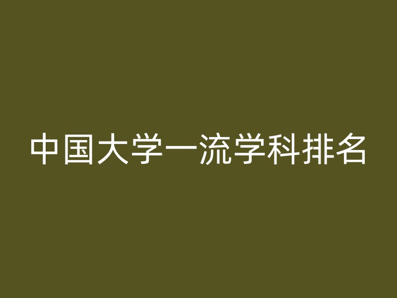 中国大学一流学科排名