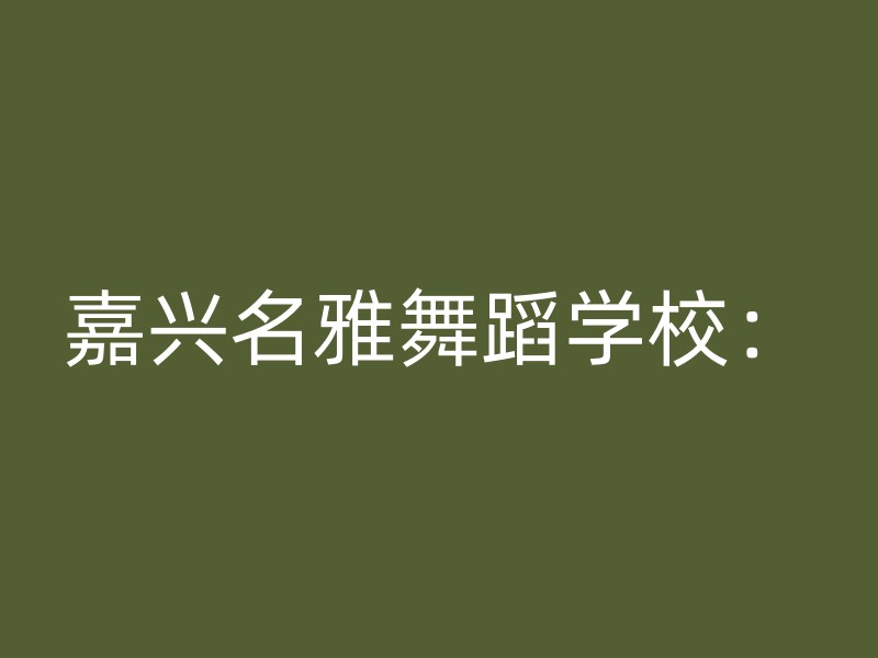 嘉兴名雅舞蹈学校：