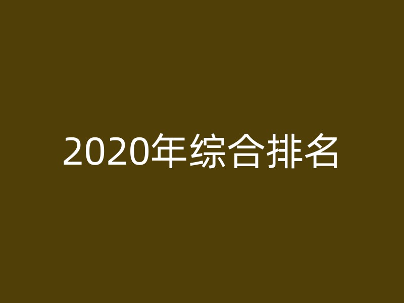 2020年综合排名