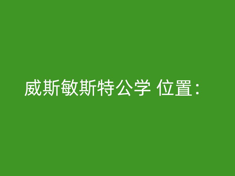 威斯敏斯特公学 位置：