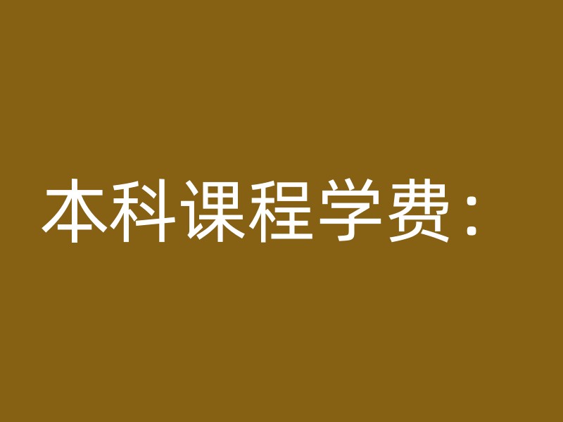 本科课程学费：