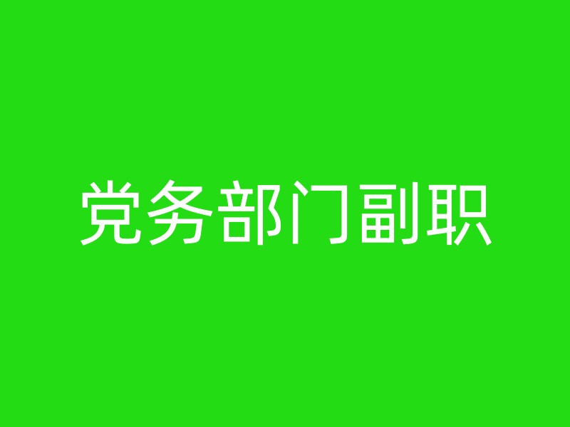 党务部门副职