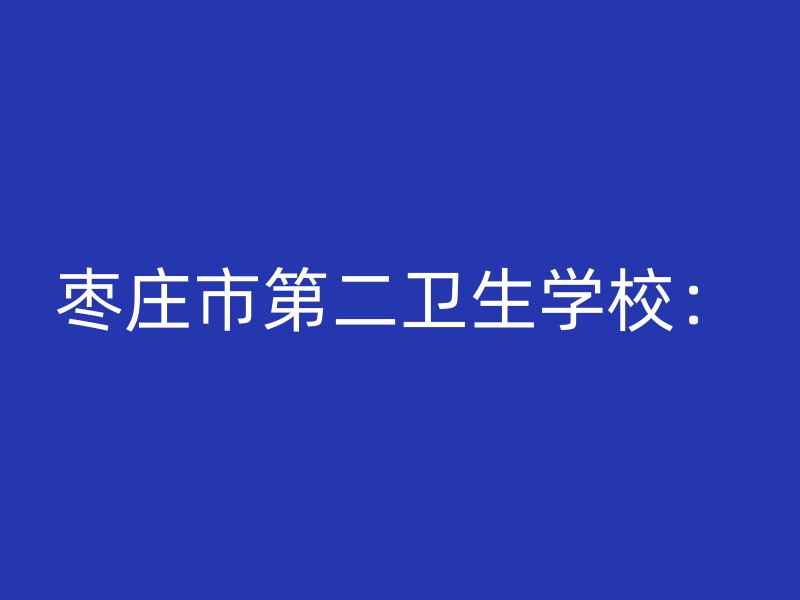 枣庄市第二卫生学校：