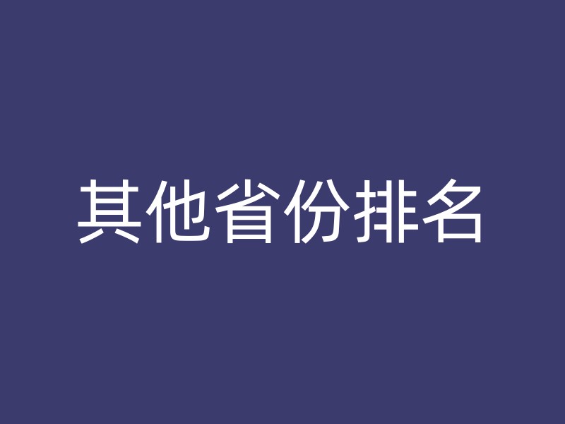 其他省份排名