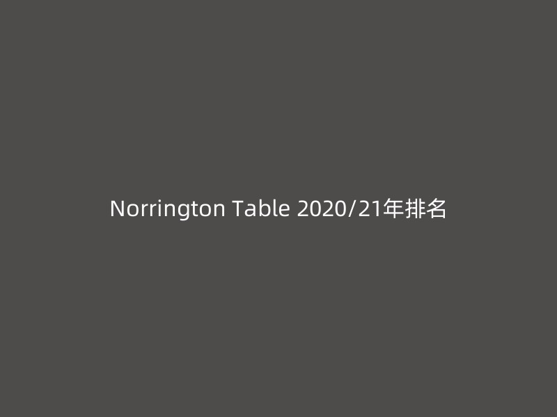 Norrington Table 2020/21年排名