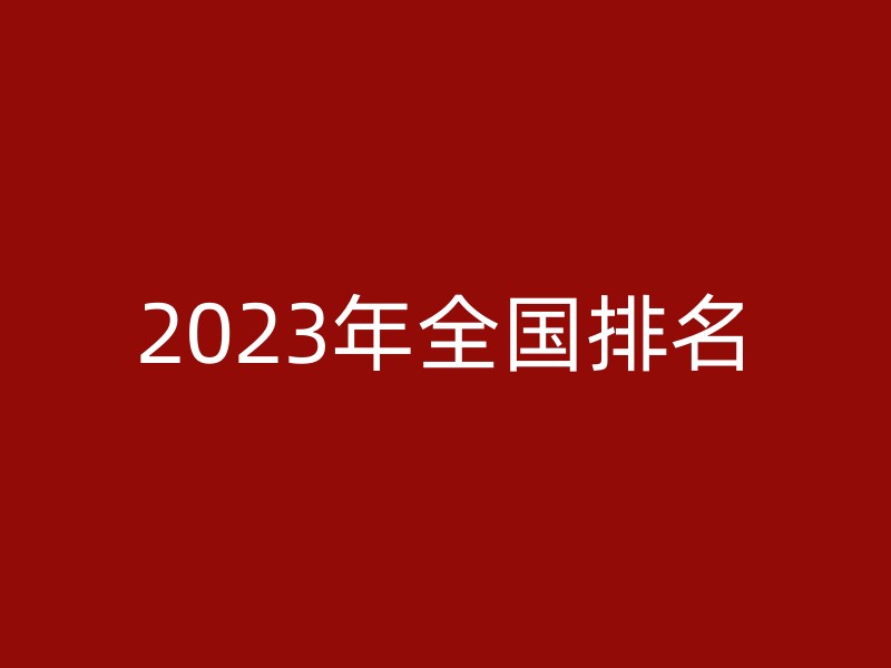 2023年全国排名