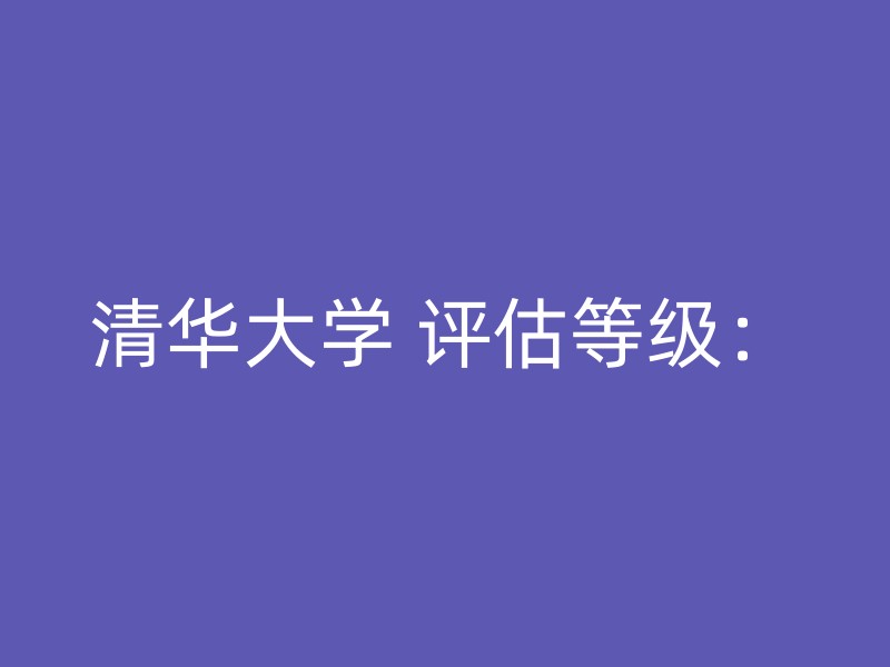 清华大学 评估等级：