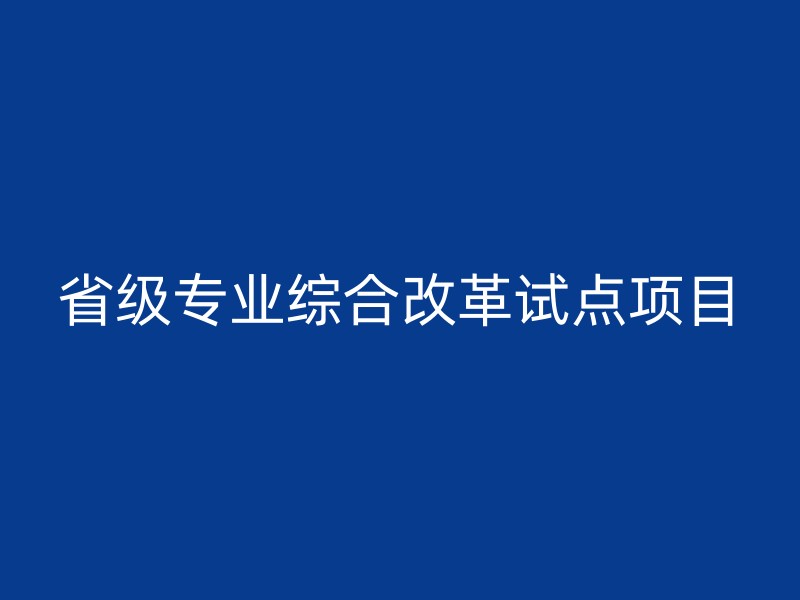 省级专业综合改革试点项目