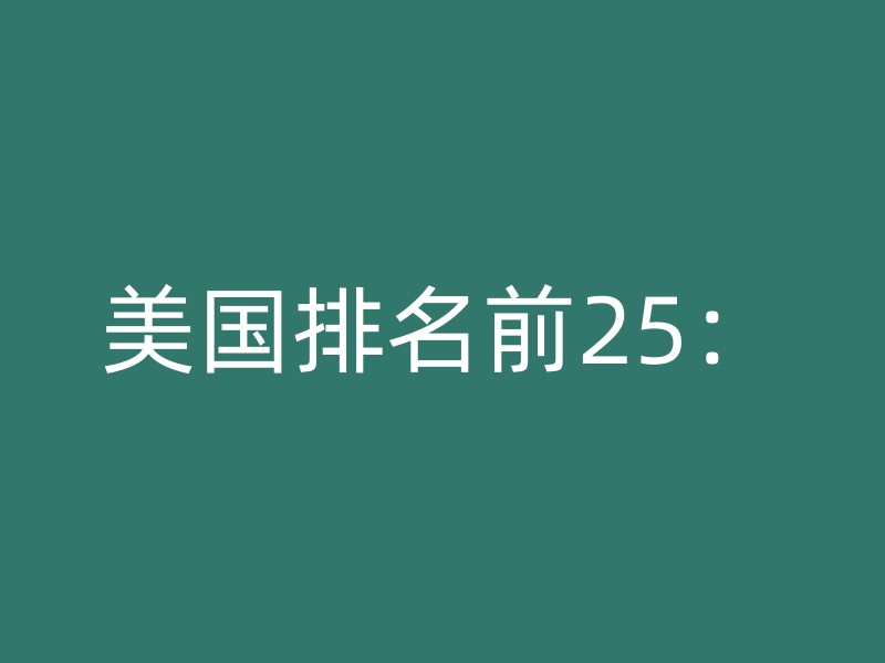 美国排名前25：