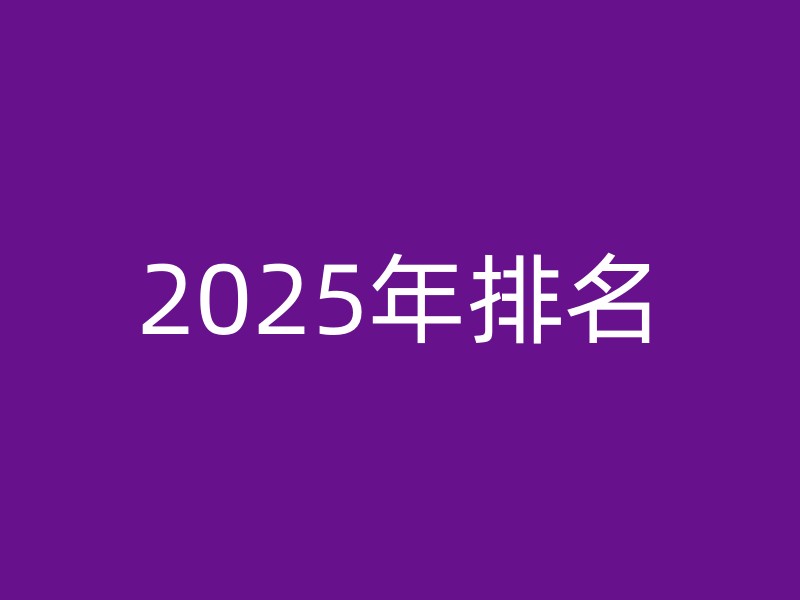 2025年排名