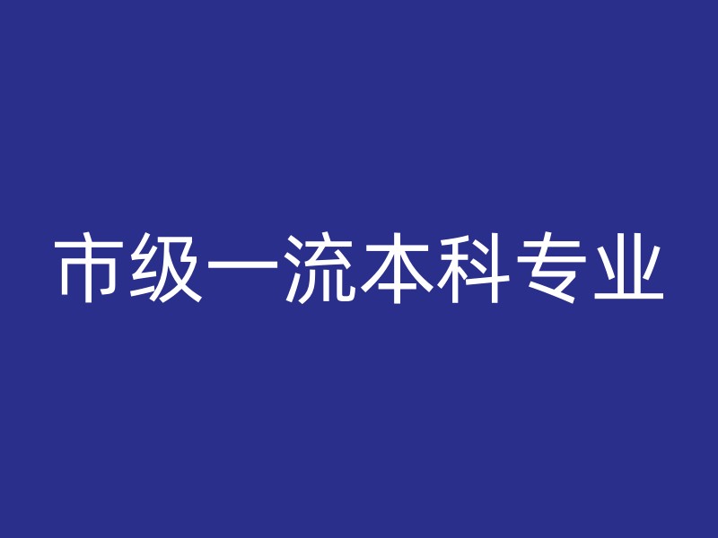 市级一流本科专业