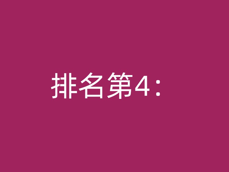 排名第4：