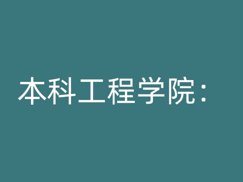 本科工程学院：