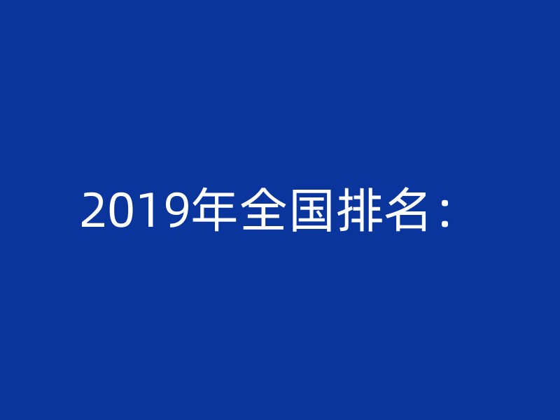 2019年全国排名：