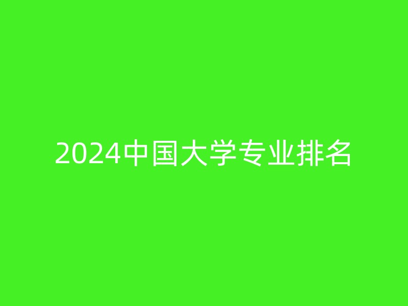 2024中国大学专业排名