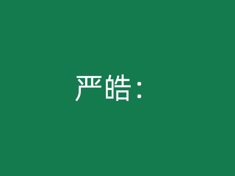 严皓：