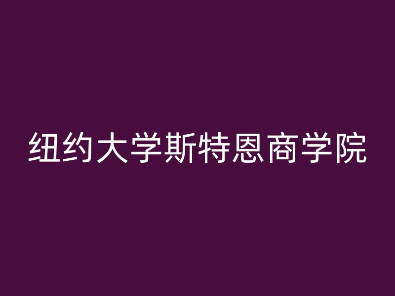 纽约大学斯特恩商学院