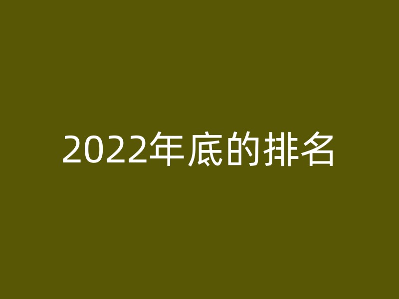 2022年底的排名