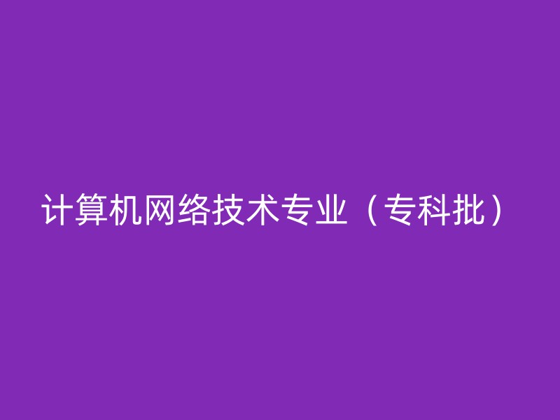 计算机网络技术专业（专科批）