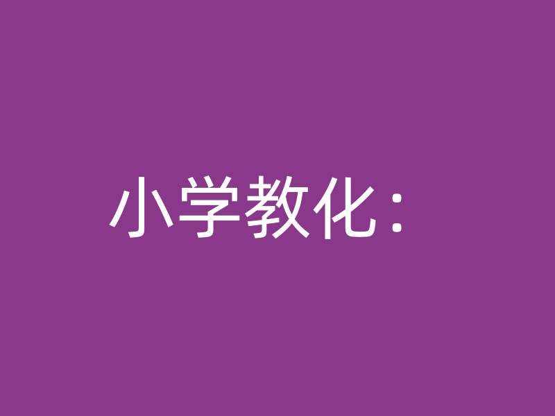 小学教化：