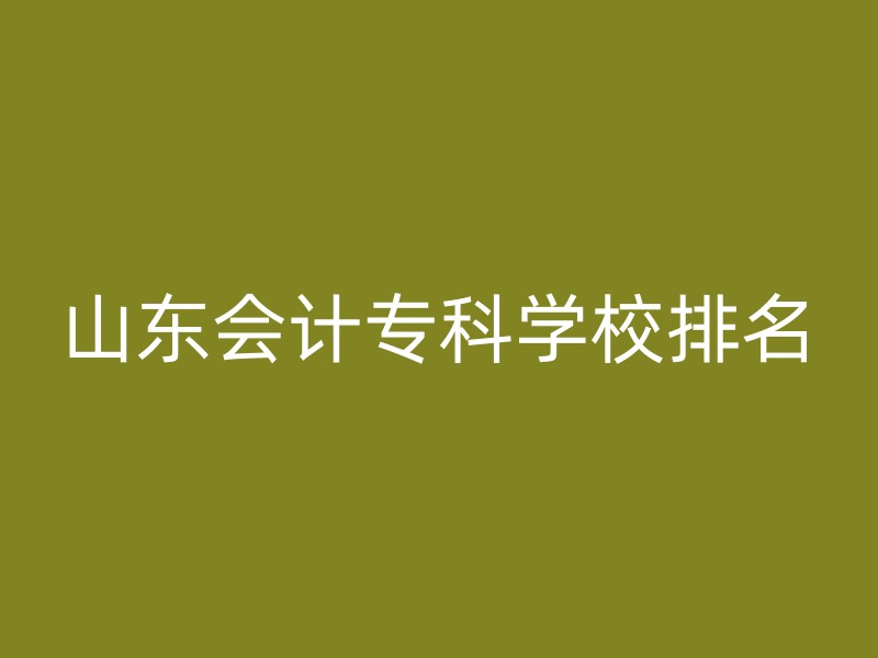 山东会计专科学校排名