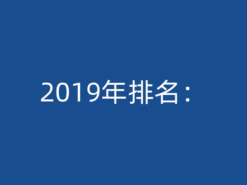 2019年排名：