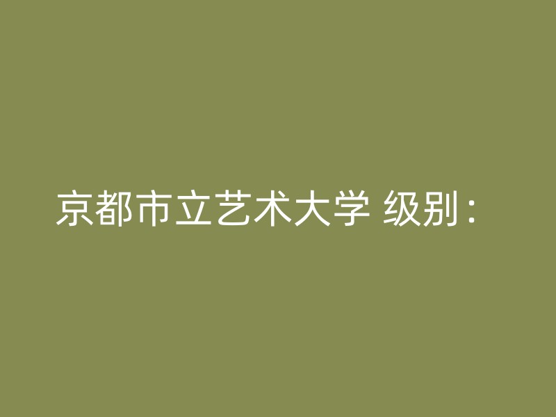 京都市立艺术大学 级别：