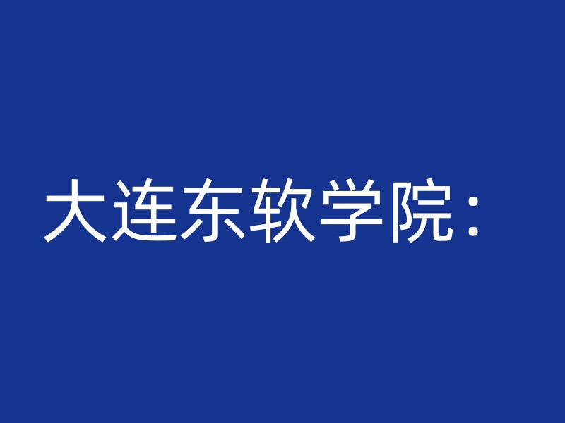 大连东软学院：