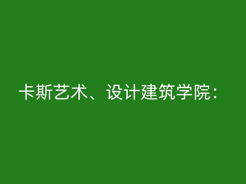 卡斯艺术、设计建筑学院：